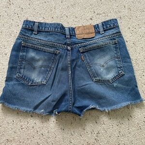 Vintage orange tab Levi's cutoff denim shorts size 30"